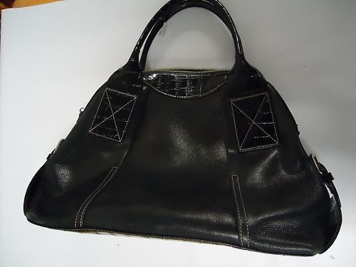 LUCE Large Black Leather Handbag  