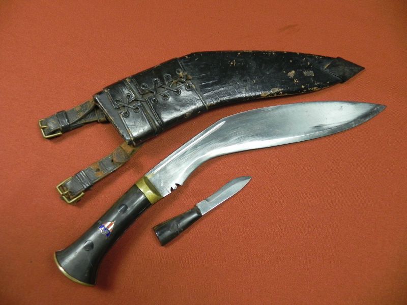 Vintage Indian India KUKRI Set 2 Military Fighting Stag Knife  