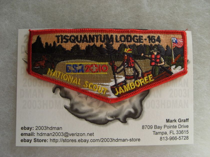 OA# 164 TISQUANTUM LODGE FLAP S 59 2010 JAMBOREE ISSUE  