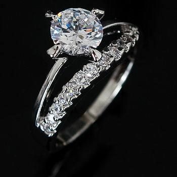 18K White Gold Plated Women Ring  ML0293  