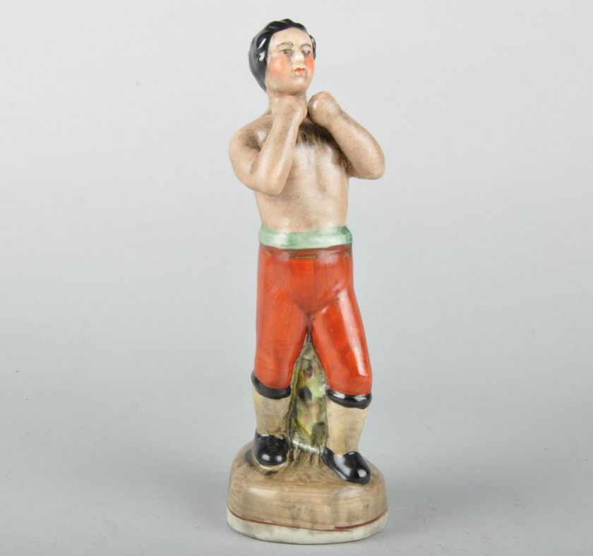   Ceramic 8.5 STAFFORDSHIRE Boxer Figurine Early Mid 1800s  