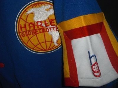 EC AUTHENTIC HARLEM GLOBETROTTERS BBALL WARM UP JACKET JERSEY COAT 