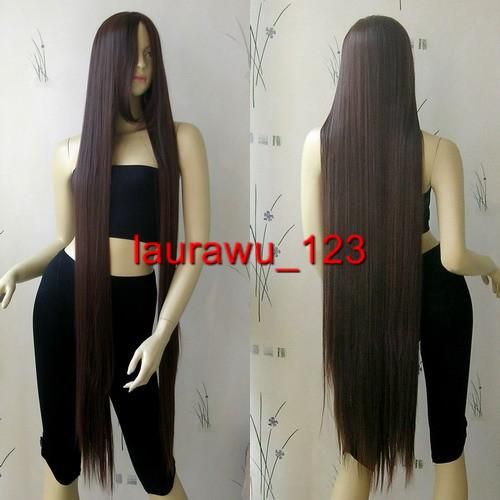 51 Ex Long Bang Black Straight Cosplay Wig  