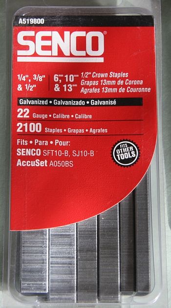 Senco 1/2 Crown Staples 1/4 to 1/2 SJS/SJ10   A519800  