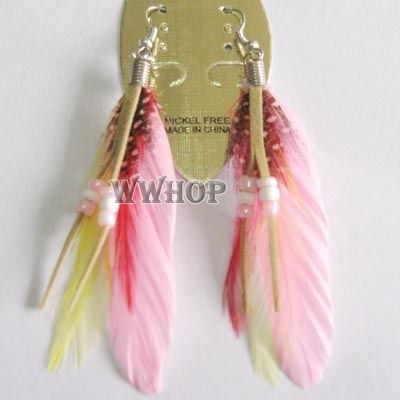 Pairs Beautiful Handmade Feather Dangle Earrings PICK  