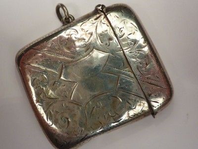 ANTIQUE STERLING SILVER VEST CASE OR MATCH SAFE  