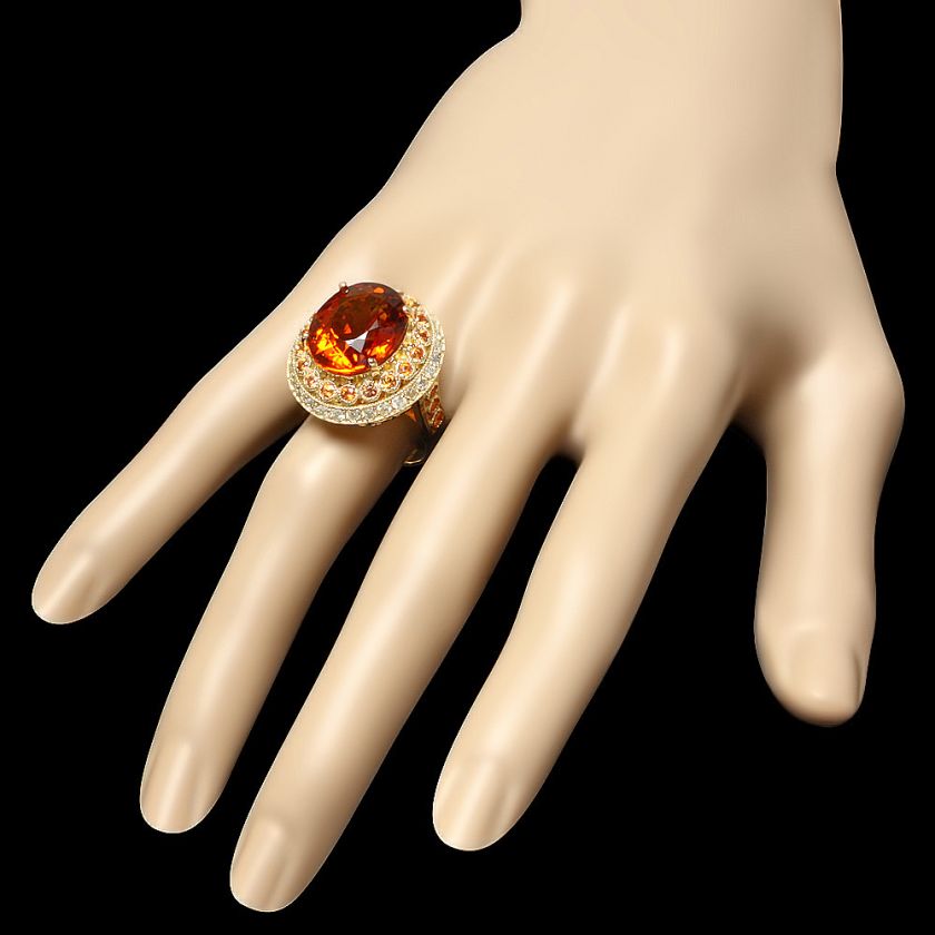 9800 CERTIFIED JAQU DE LILI 14K YELLOW GOLD 10.00CT CITRINE 1.00CT 