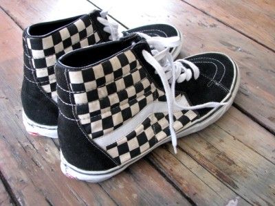 Vintage VANS Check ERA HI Top SKATE Sneakers Trainers Shoes 70s 90s OZ 