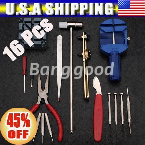 16 Pcs Watch Band Replacement Adjusting Repair Tool Kit  