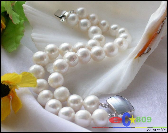 AA+ 2ROW 12mm ROUND WHITE FRESHWATER PEARL BRACELET  