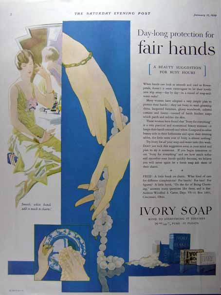 1929 P&G IVORY SOAP ART DECO VINTAGE PRINT AD  