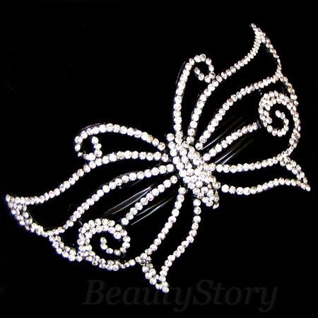 ADDL Item , 1pc rhinestone crystal flower hair barrette 