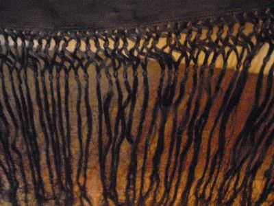 vintage black embroidered fringed 1940slarge piano shawl  