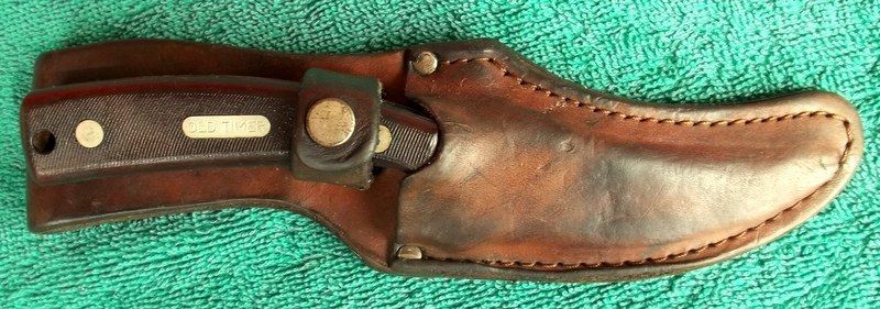 Vintage Schrade Old Timer 152 Fixed Blade Knife Antique Leather Sheath 