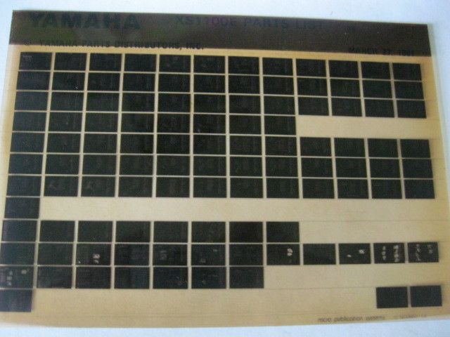 78 YAMAHA XS1100 E PART LIST MICROFICHE MANUAL XS 1100E  