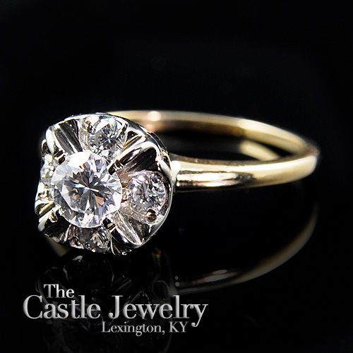 75 CARAT ROUND BRILLIANT CUT DIAMOND CLUSTER 14K YG  