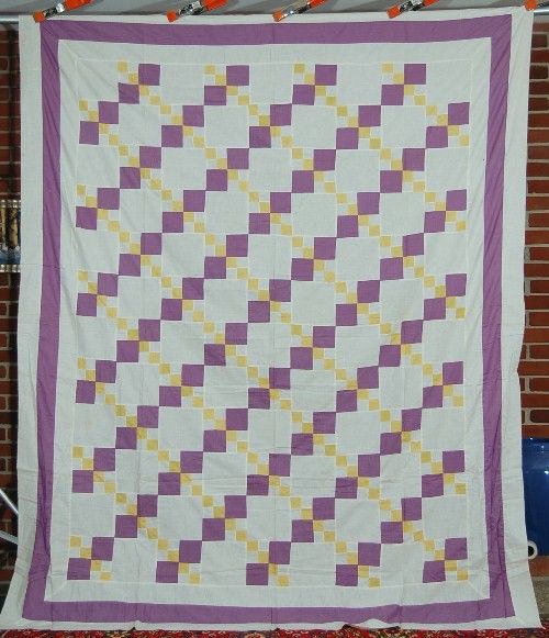 30s Double 4 Patch Antique Quilt Top ~MINT CONDITION  