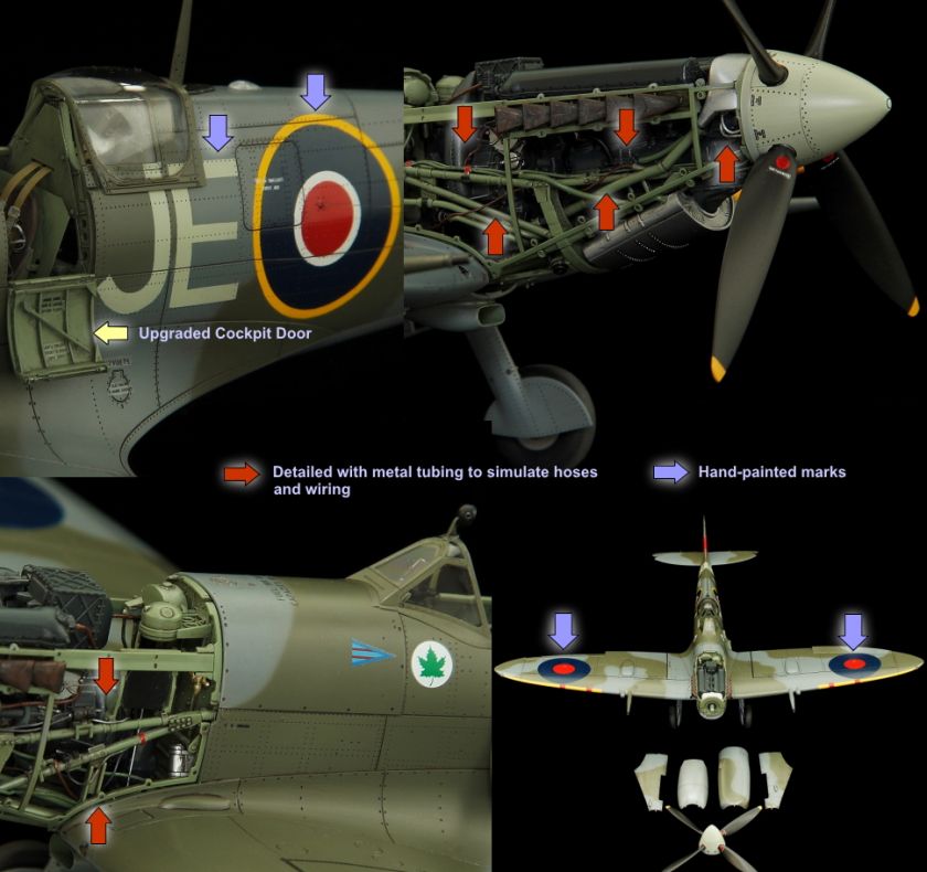 Pro Built 1/32 Supermarine Spitfire Mk.IXc Fine Art Semi Custom Model 