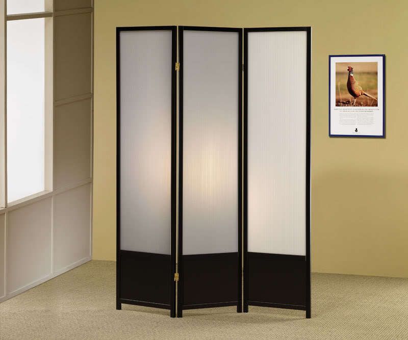 Coaster Black Finish 3 Panel Folding Screen 900120  