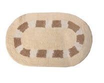 Natural 100% Cotton Plush Reversible Bath Rug Oval  