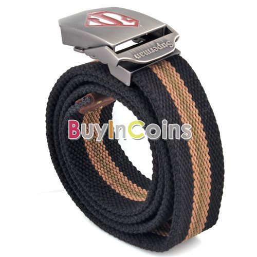   Boy Cool Durable Sports Canvas Belts Superman Design 110CM #2  