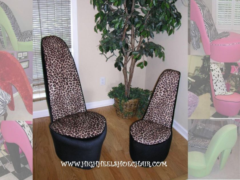 JR LEOPARD HIGH HEEL SHOE CHAIR BIRTHDAY GIFT  