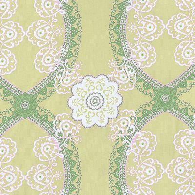 COTTON UPHOLSTERY FABRIC VINTAGE DAMASK OLIVE GREEN 52  