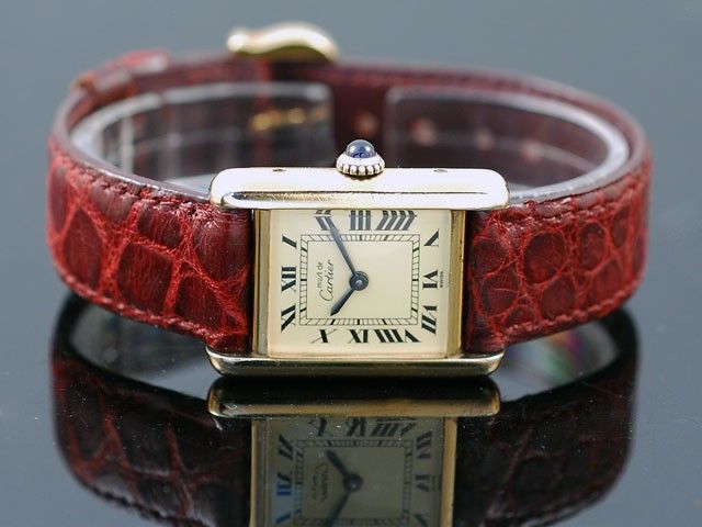 Cartier Tank 18K Gold Vermeil Womens Watch  