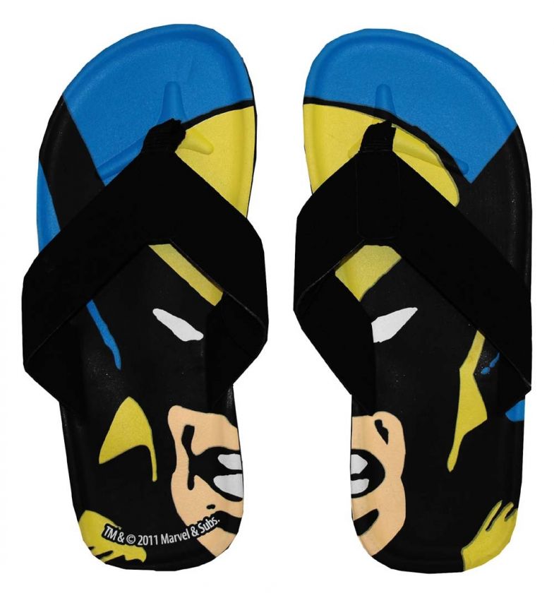 Wolverine Face X Men Marvel Comics Flip Flops Sandals  