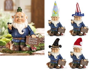    SEASONAL GNOME WITH INTERCHANGEABLE HATS & GNOME SWEET GNOME SIGN