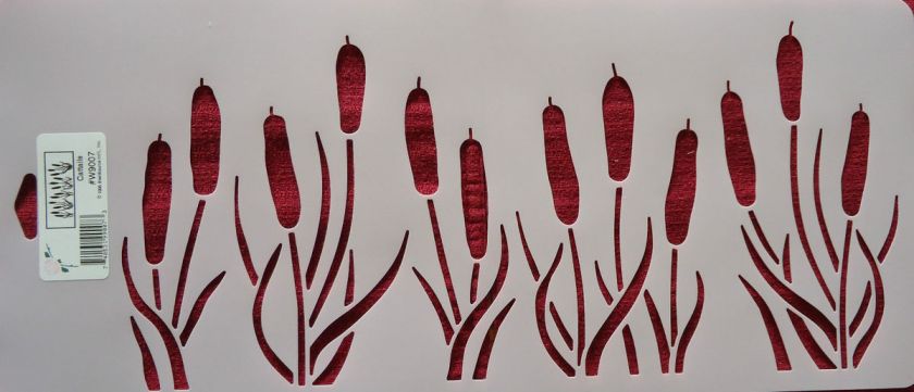 Stencil Cattails Crafts paint Home Decor W9007 embroidery walls  