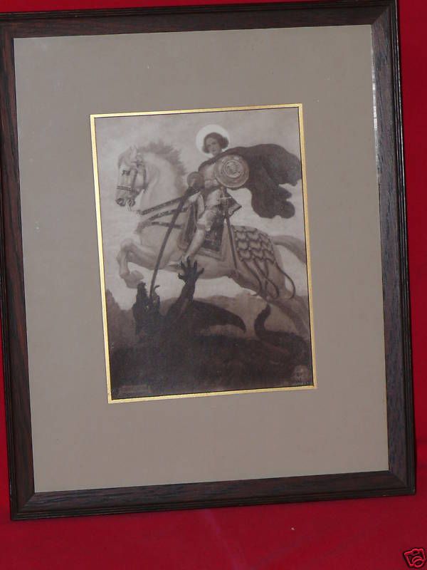 ST GEORGE SLAYING DRAGON FRENCH ARTIST GEORGES SCOTT  