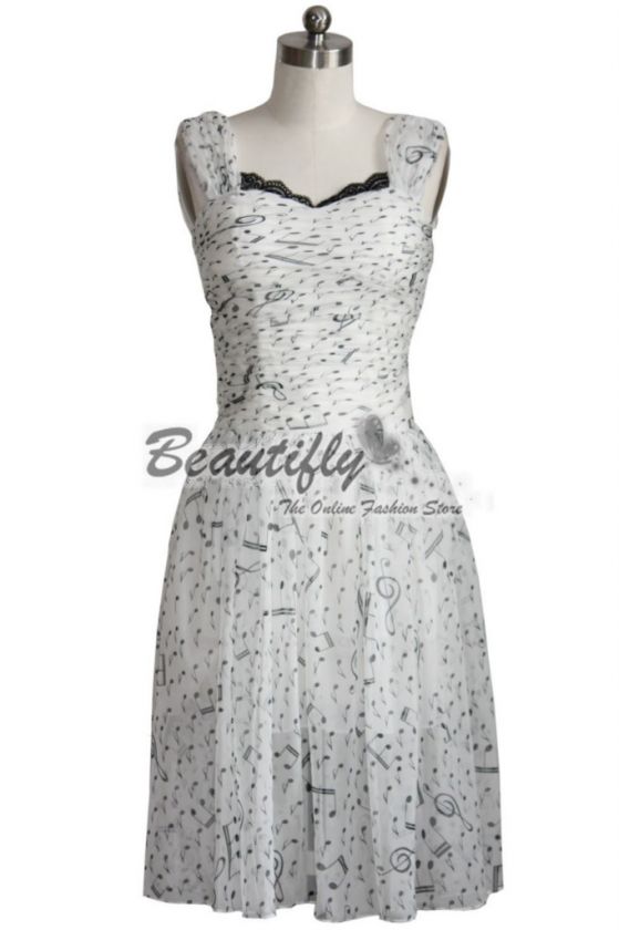   Music Note Vouge Short Formal Prom Evening Party Ball Women Dress