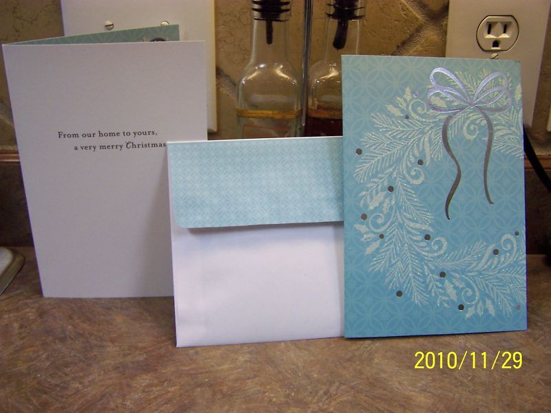 25 EMBOSSED RAISED ELEGANT CHRISTMAS CARDS TEAL SILVER  