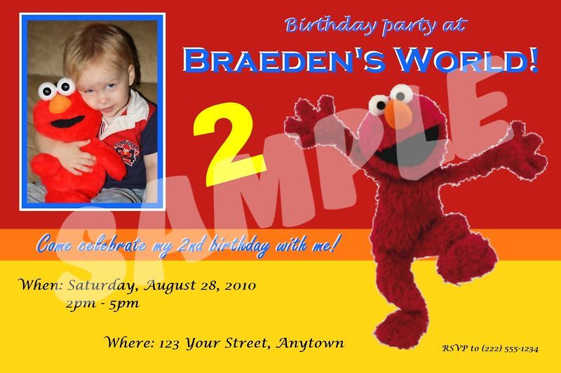 12 Elmo Custom Birthday Invitations & Envelopes  