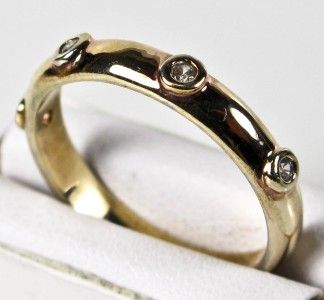 Estate White Sapphire Rose Gold Ring/Band   Size 8 3/4+  