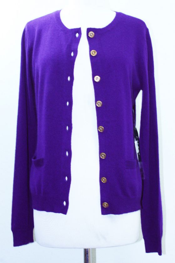 RALPH LAUREN 100% CASHMERE PURPLE CARDIGAN NWT $149  