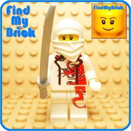 C607 Lego White Dragon Ninja Minifigure with Katana NEW  