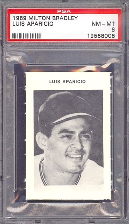 1969 Milton Bradley Luis Aparicio White Sox PSA 8 pop 2  