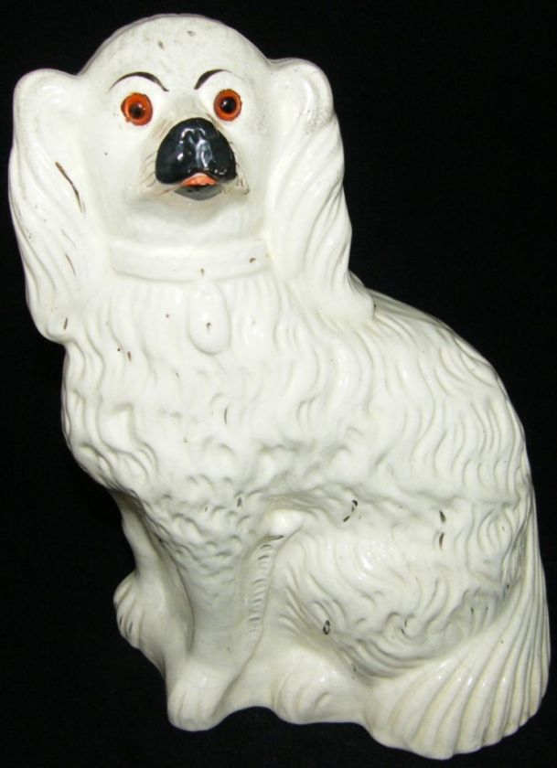 Antique Staffordshire Fireside/Mantle Spaniels Dogs  