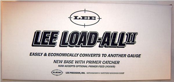 LEE 12 GAUGE LOAD ALL II RELOADER PRESS 90011 NEW 734307900113  