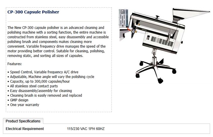 New CP 300 Capsule Polisher & Sorter   AfterMath Equipment Co.  