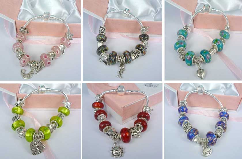 European charm bracelet 6 strings 7.5 with free box  