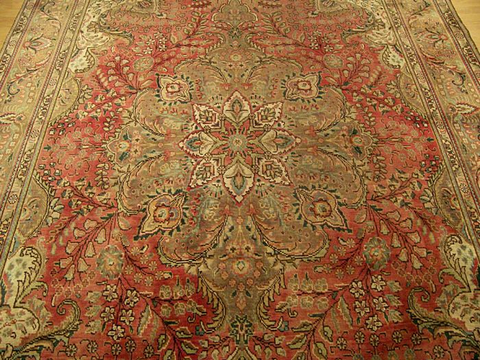 8x11 Handmade Muted Colors Antique Persian Tabriz Rug  