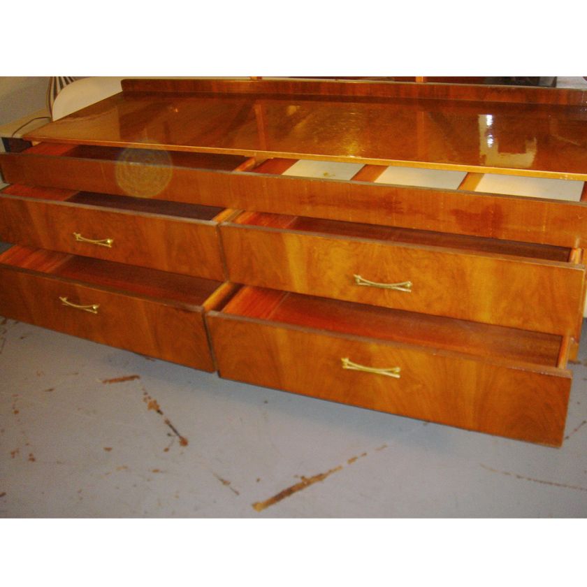   six drawers with brass hardware dresser without mirror 56 25 wide x 27