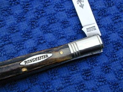 WINCHESTER GENUINE BURNT STAG W15 1901 1/2S FISHTAIL KNIFE HANDMADE IN 