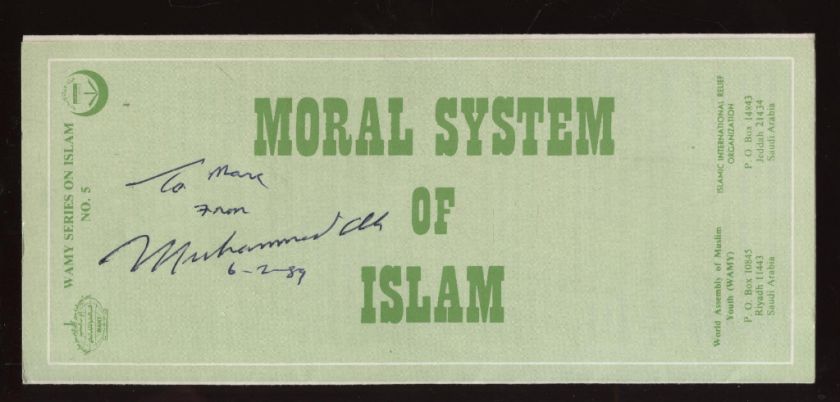 Muhammad Ali Autographed Islam Pamphlet JSA LOA  