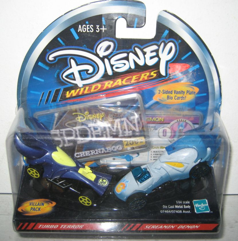 DISNEY HERCULES HADES WILDRACERS CARS w PLATE BIO CARDS  