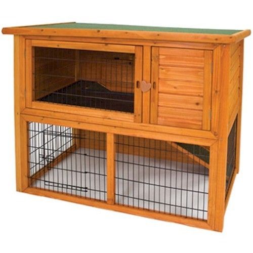 Rabbit Hutch Ferret Small Animal 2 Tier Penthouse Cage  