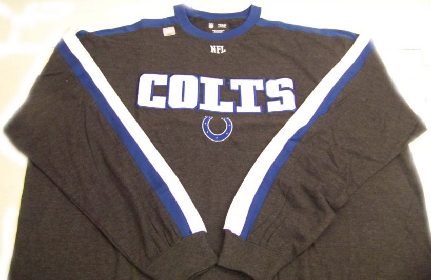 Authentic NFL Indianapolis Colts Long Sleeve Crew T Shirt 23C  